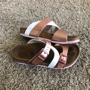 BIRKENSTOCK SALINA KIDS METALLIC ROSE WHITE